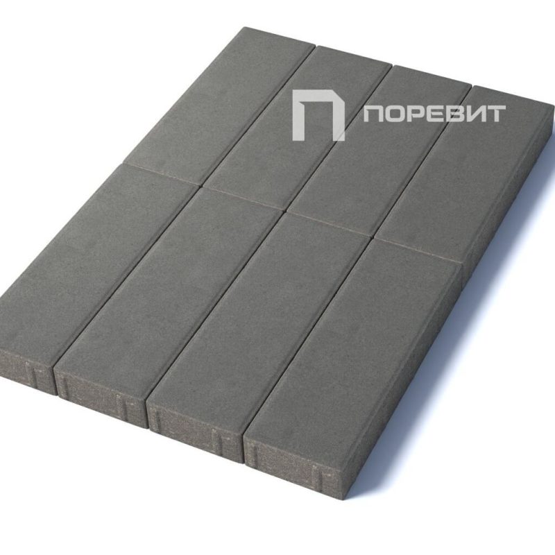 Тротуарная плитка Паркет 600х200, серый