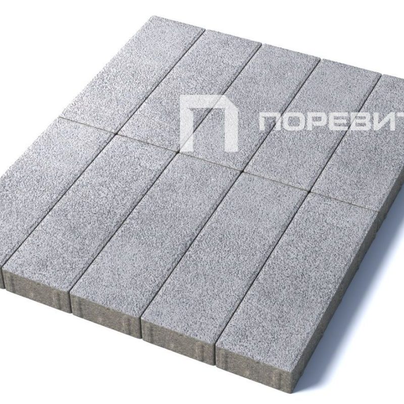 Тротуарная плитка Паркет 600х200, гранит, белый