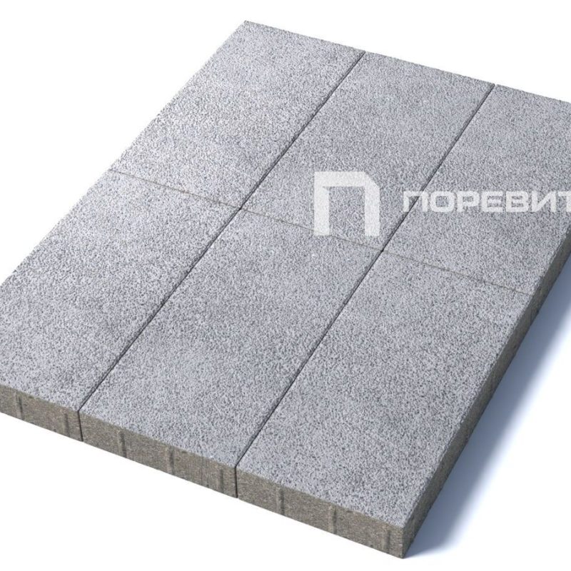 Тротуарная плитка Прямоугольник 600х300, гранит, белый