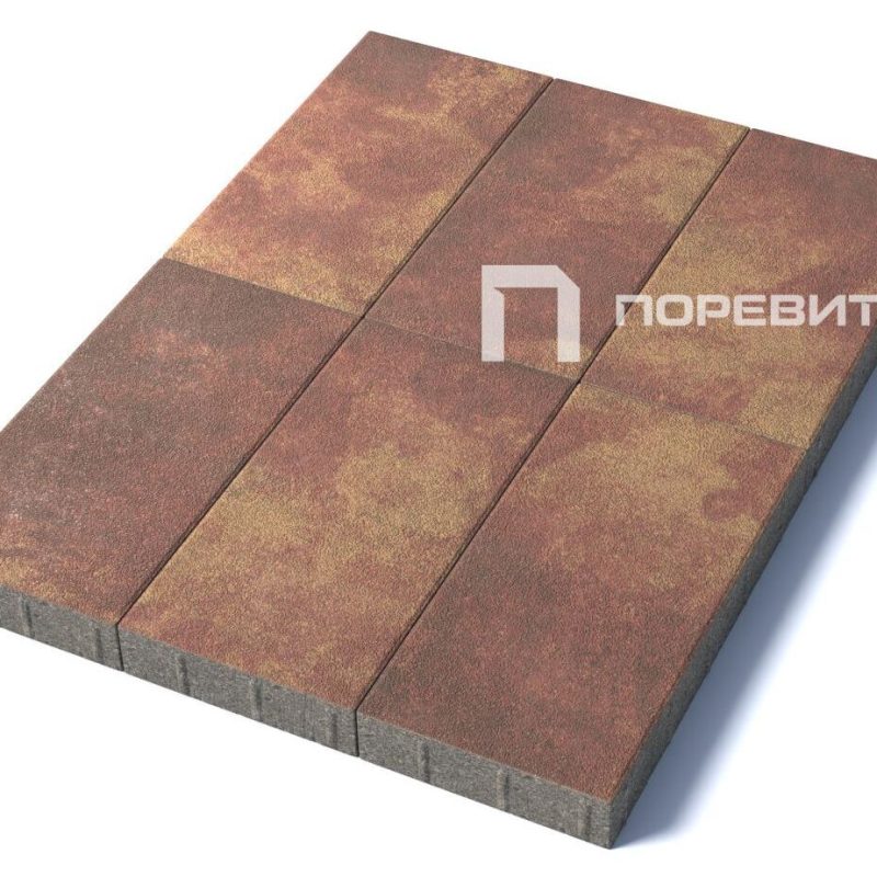 Тротуарная плитка Прямоугольник 600х300, гранит, Осень