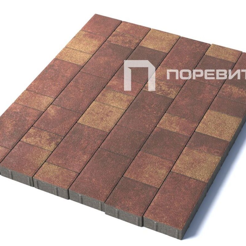 Тротуарная плитка Старый город, 60 мм, гранит, Осень