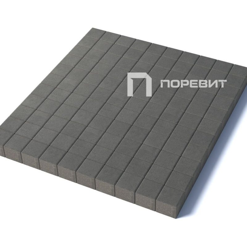 Тротуарная плитка Квадрат 100х100х80 мм, серый