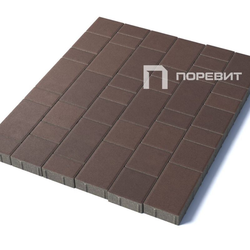 Тротуарная плитка Старый город, 60 мм, коричневый