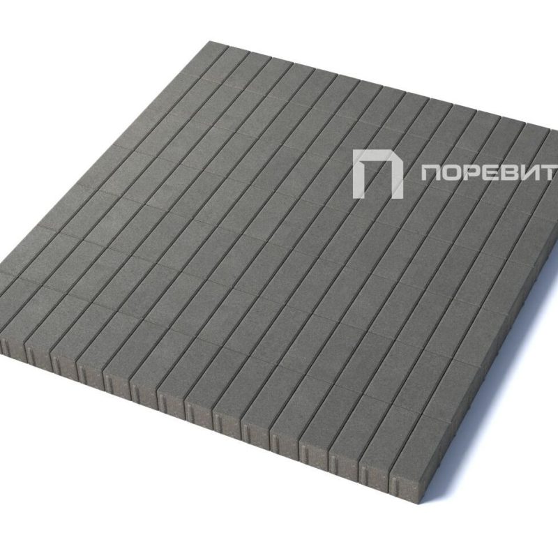 Тротуарная плитка Паркет, 60 мм, серый
