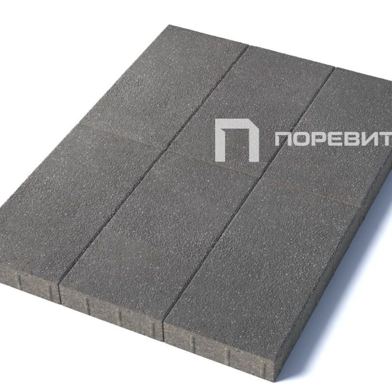 Тротуарная плитка Прямоугольник 600х300, гранит, серый